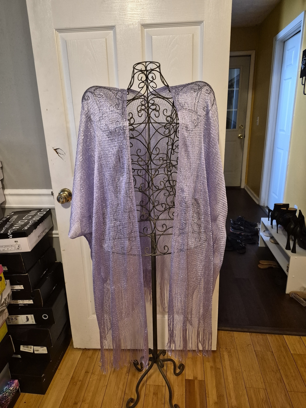 Lavender Fringe Kimono Cover-Up